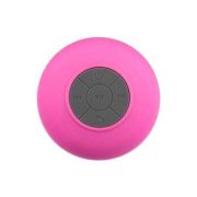 Waterproof Bluetooth speaker 3 hour recharge, up to 6 hours play time Answer calls and have conversations through Bluetooth microphone Suction cup to place on shower wall for easy access